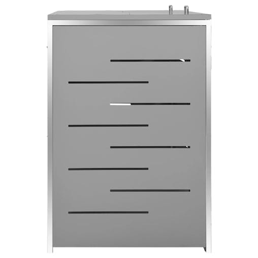 NNEVL Double Wheelie Bin Shed 138x77.5x115.5 cm Stainless Steel