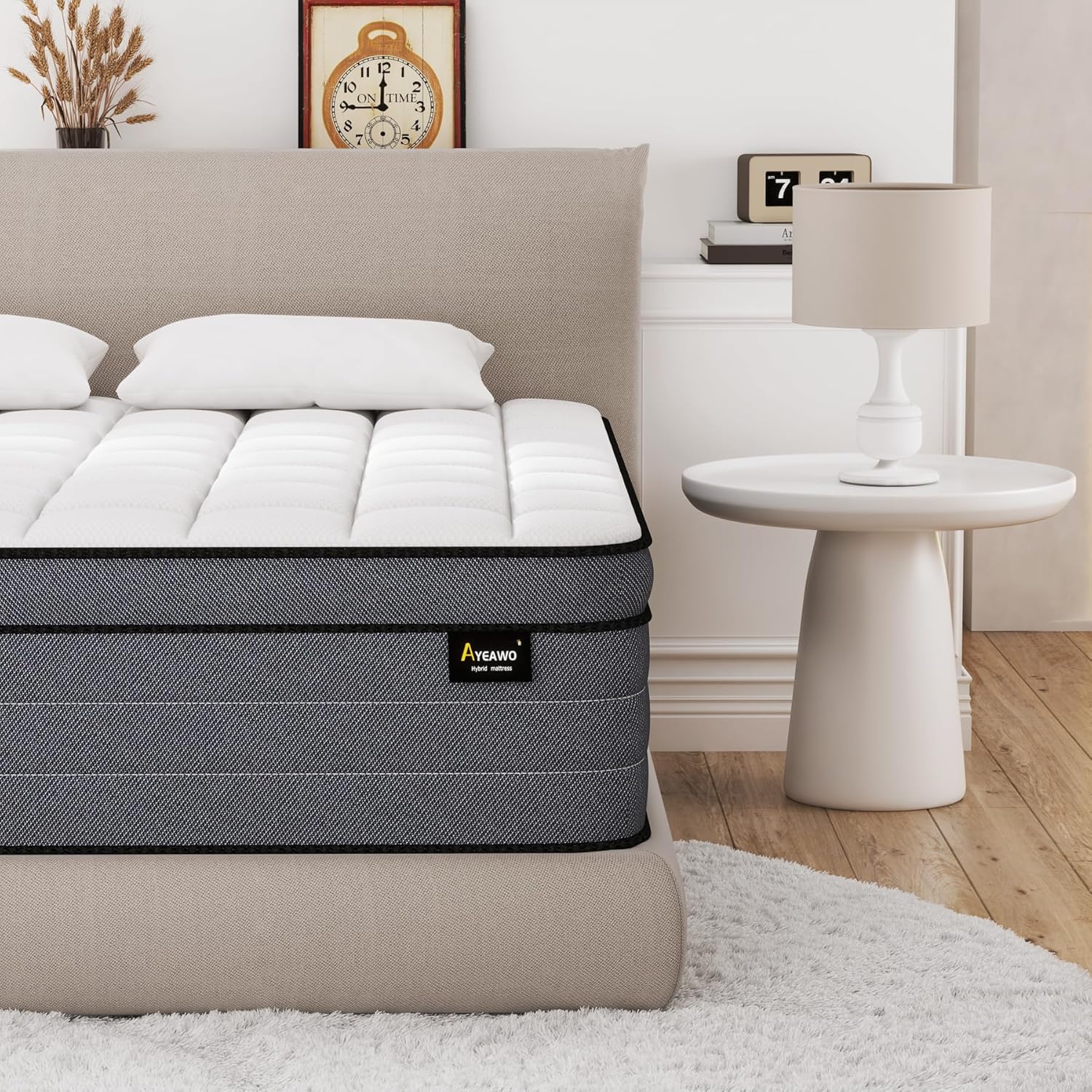 Queen Size Hybrid Mattress 14 Inch, Bed in a Box with Gel Memory Foam and Pocketed Springs Motion Isolation&Pressure Relief, Medium Firm Feel, 365 Night Trial,CertiPUR-US
