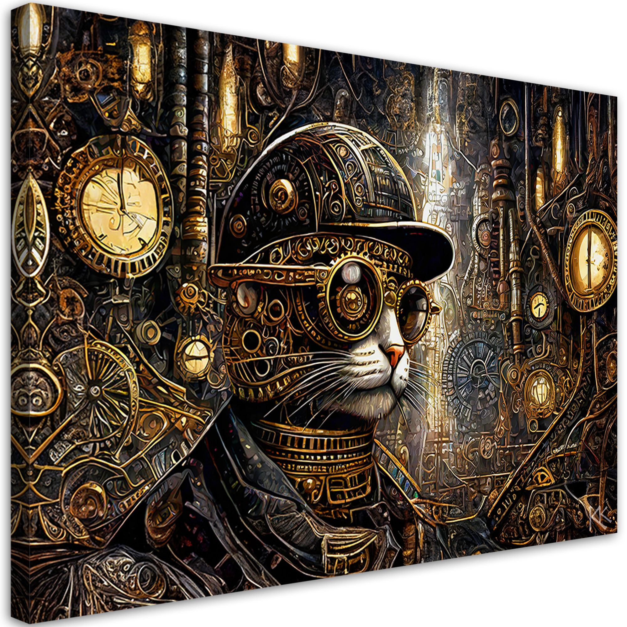 Feeby Obraz, Fantastyczny kot w stylu steampunk 60x40