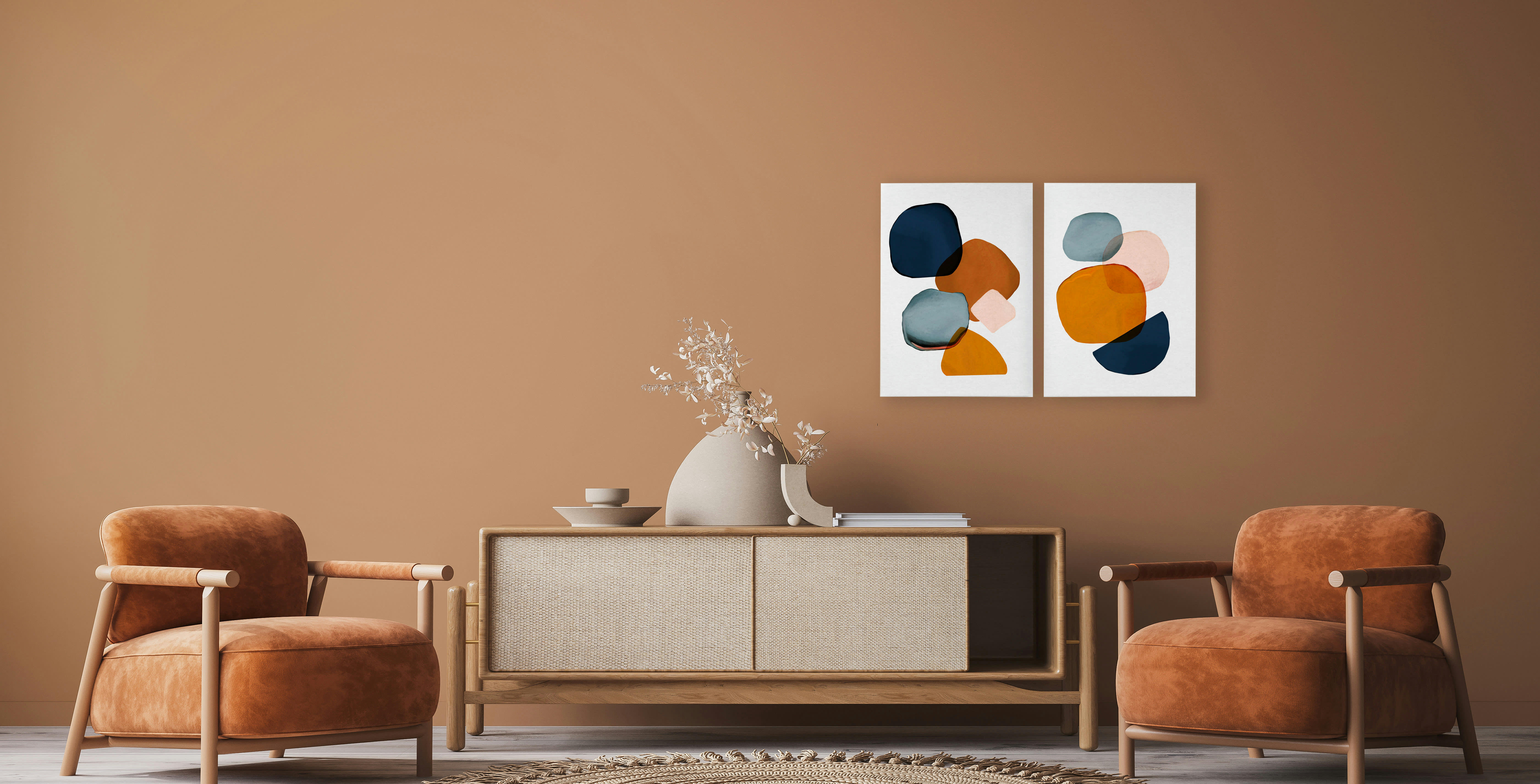 BUBBLE COLORS - Set 2 Peintures sur toile 60x40 imprimé HD Bulles colorées