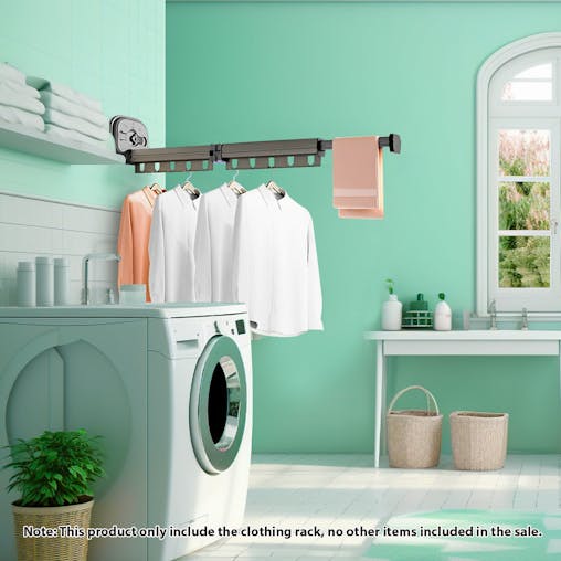 SOGA 2X 93.2cm Suction-Mounted Retractable Clothing Drying Rack Foldable Hanger