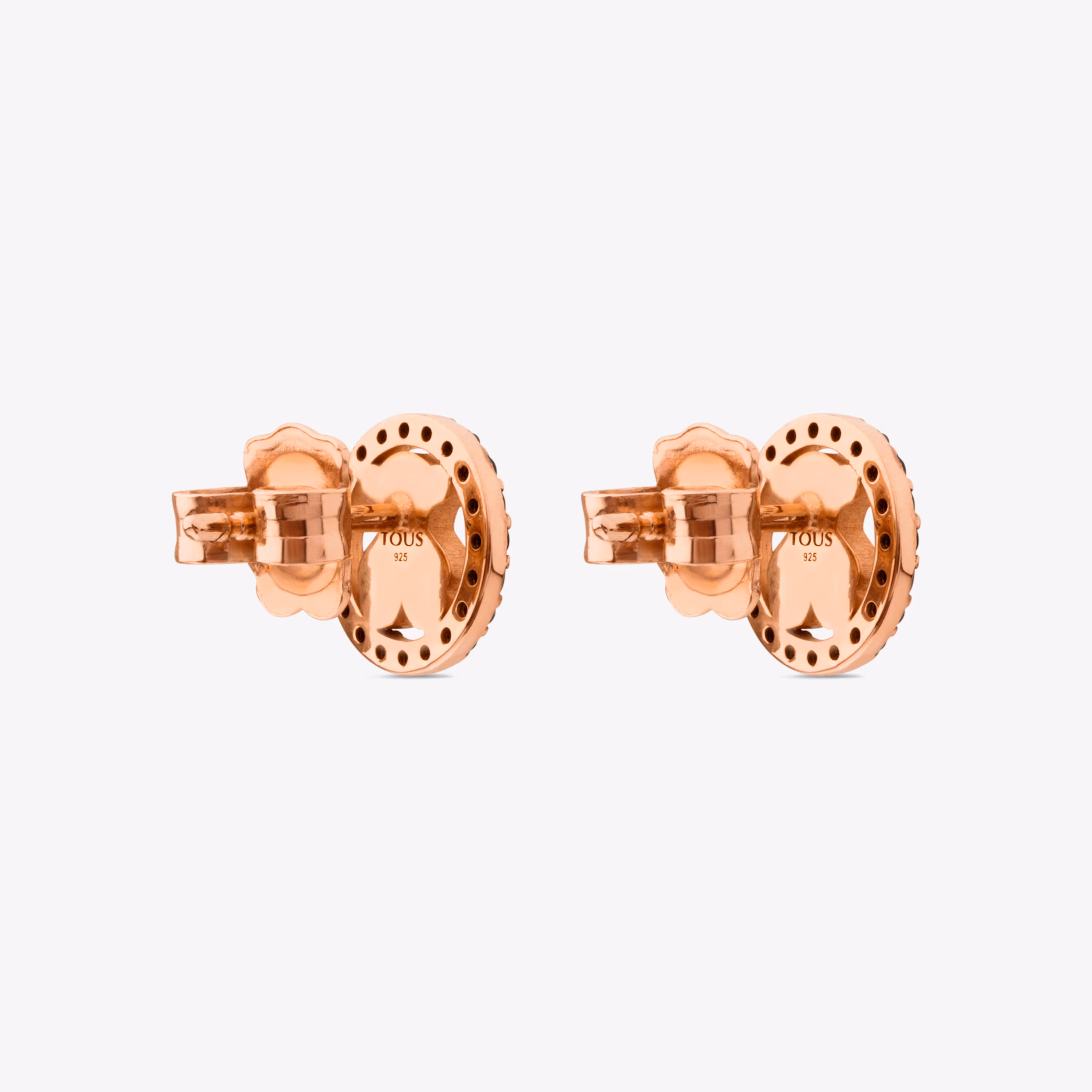 Pendientes Camille con baño de oro rosa 18 kt sobre plata y espinela Camille