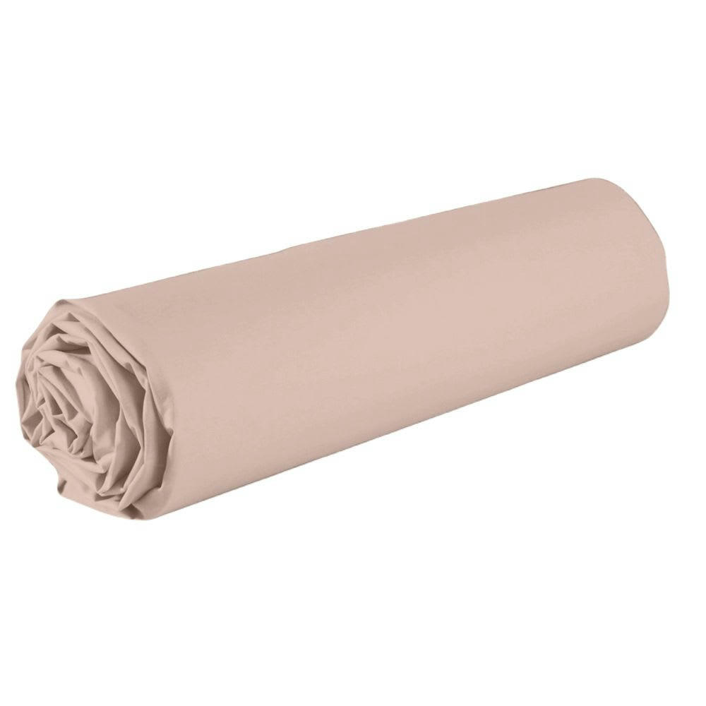 - Drap housse 2 places coton rose 140x190 cm