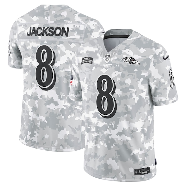 Lamar Jackson Baltimore Ravens Nike 2024 Salute to Service Limited Jersey - Arctic Camo