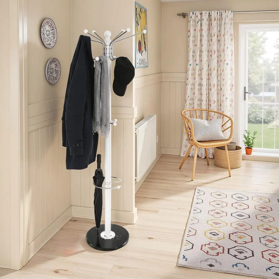 tectake Staande kapstok, Wit