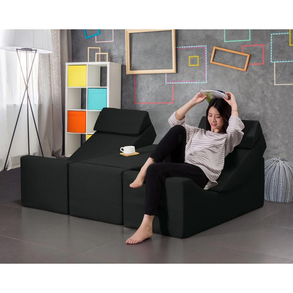 Chic Home Trypsin Faux Linen Adjustable Recliner Bench - 22 x 43 x 28