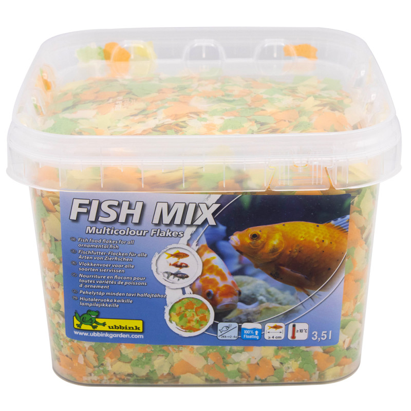 Nourriture pour poissons de bassin Fish Mix flocons multicolores 3,5 L