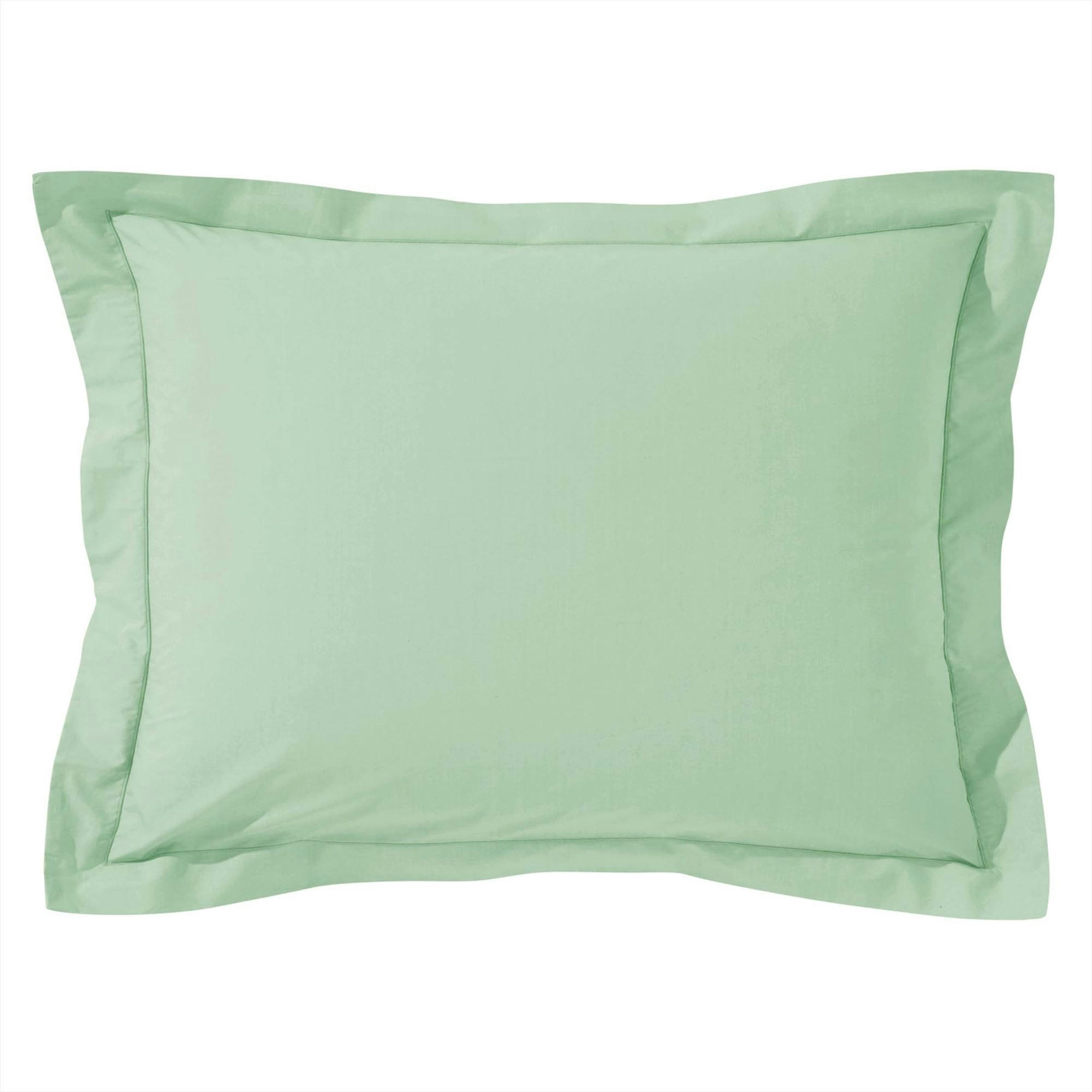 COTON UNI LAURÉAT - Taie volant 50x70 vert jade en coton