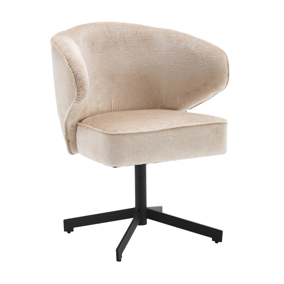 StarFurn Eetkamerstoel Persie - Beige/Zwart - Draaibaar