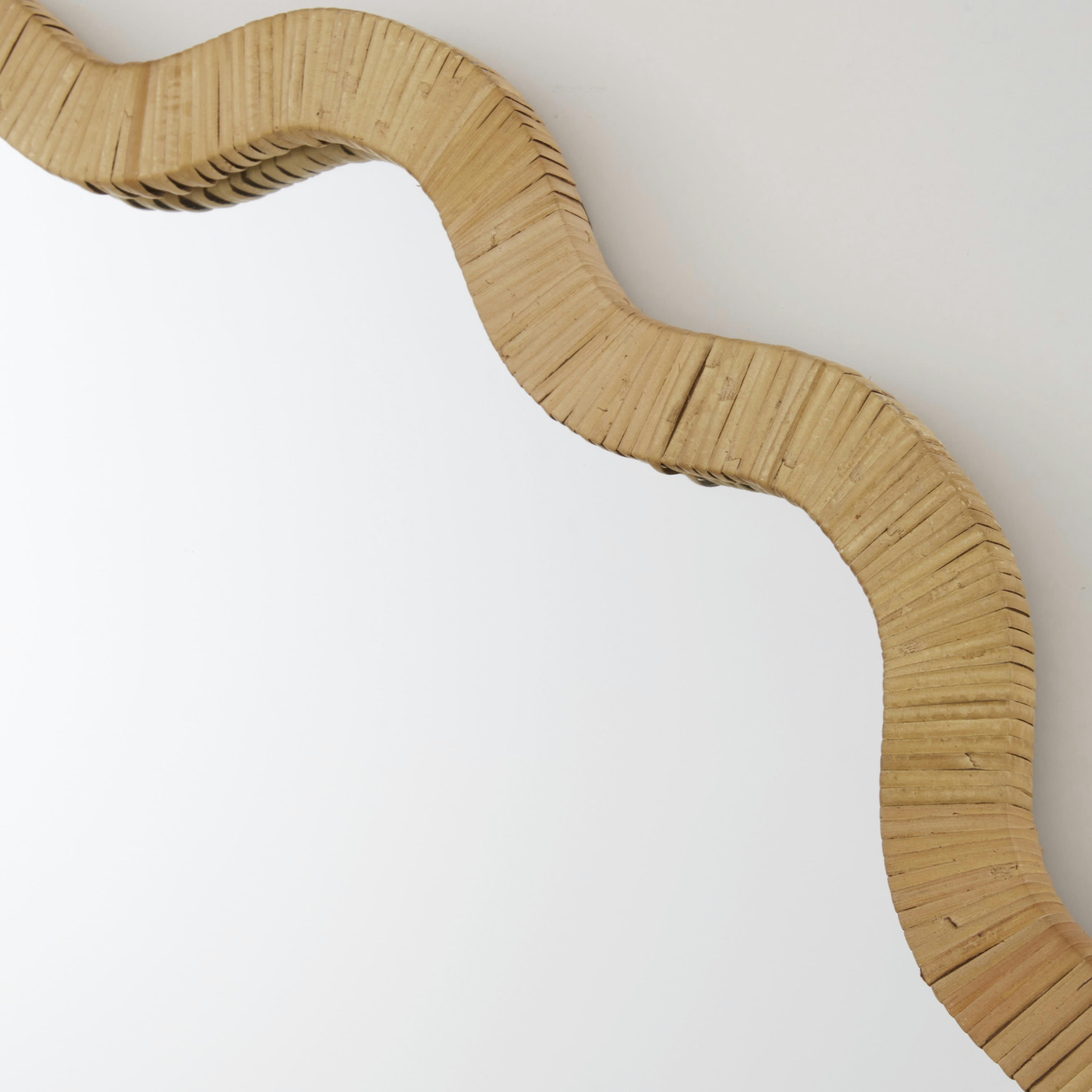 ROVIA - Miroir rond festonné en rotin D110