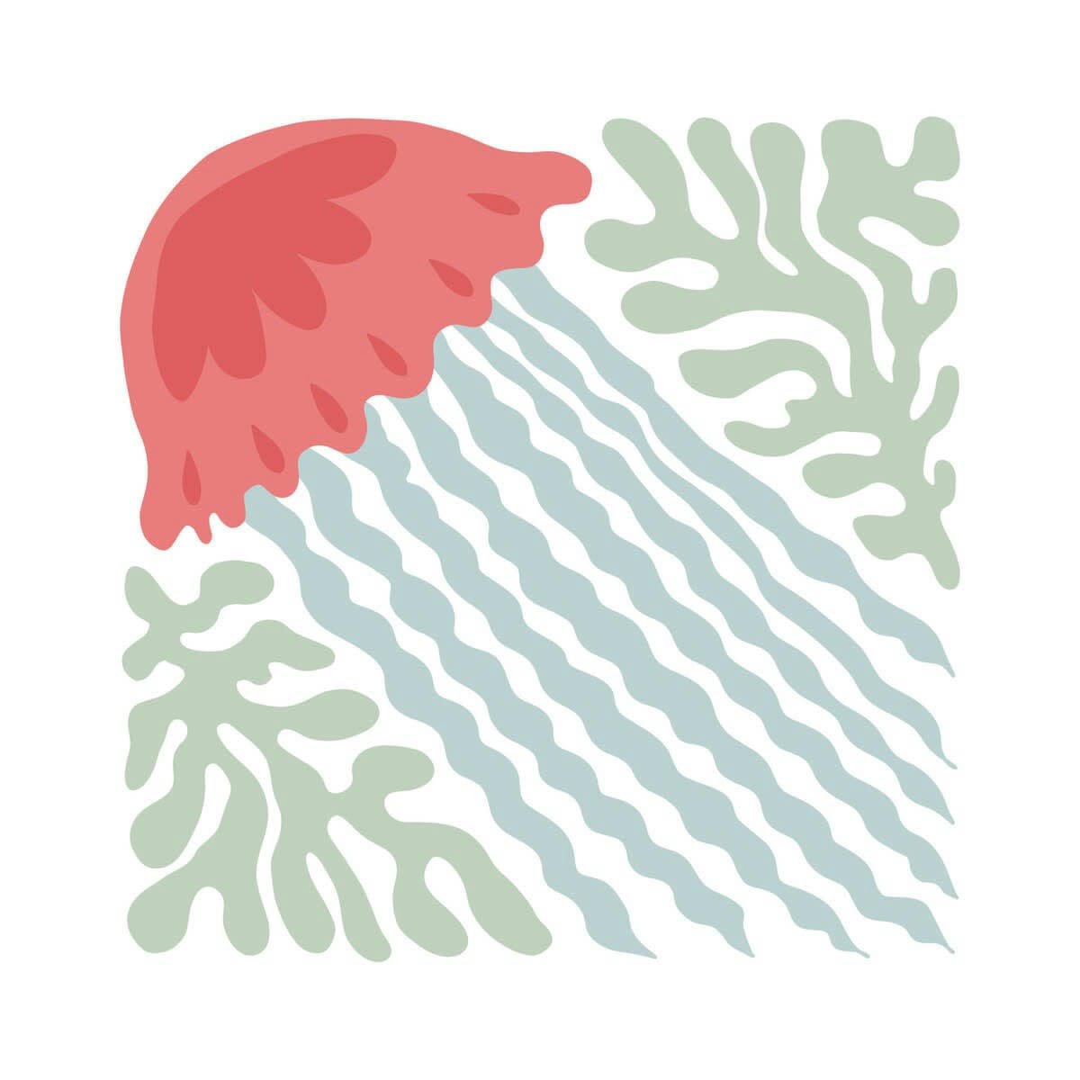 ILLUSTRATION - Tableau sur toile illustration méduse 30x30 cm