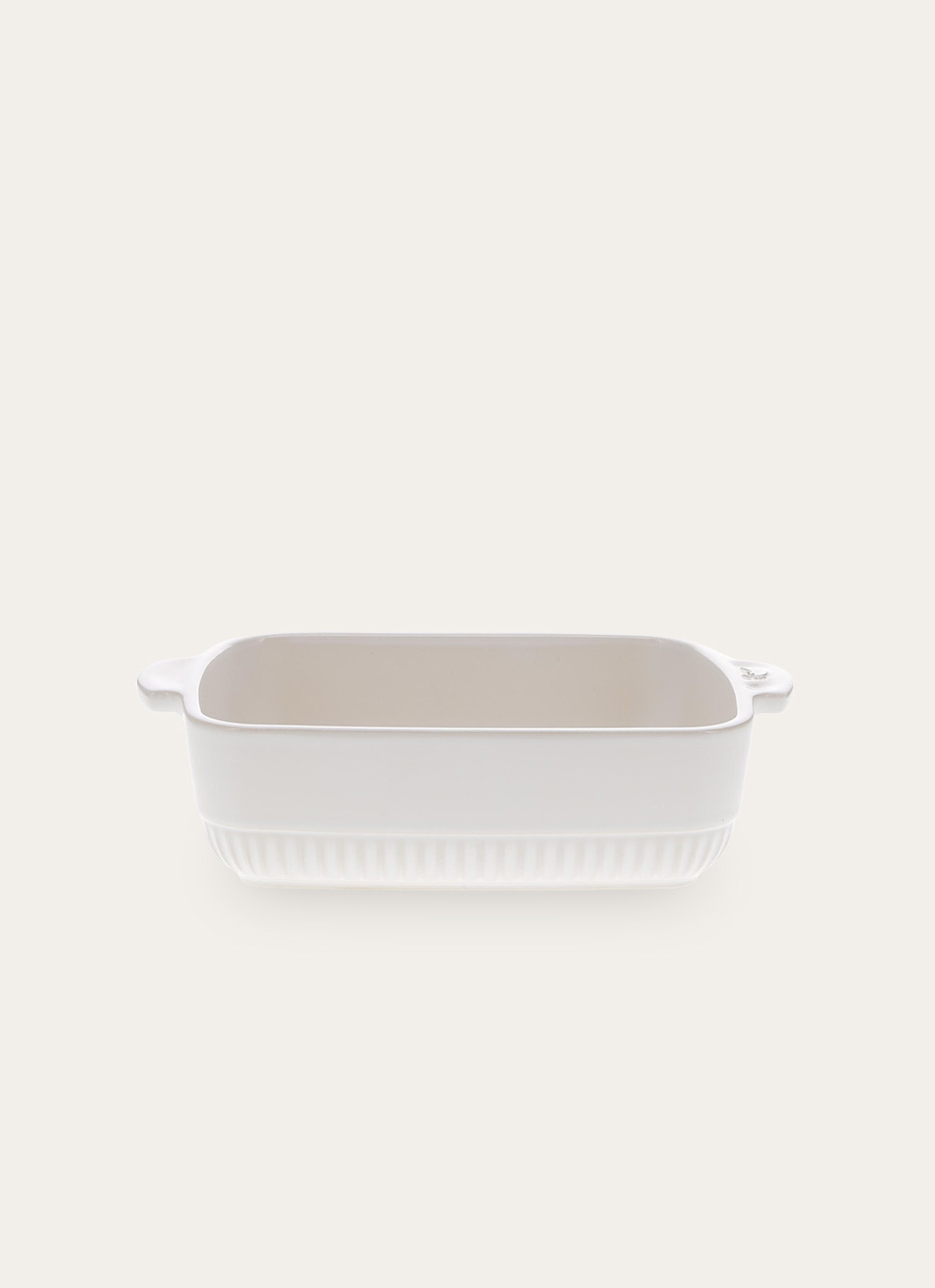 PETIT PLAT à FOUR EN GRÈS RECTANGLE AUTHENTIQUE BLANC