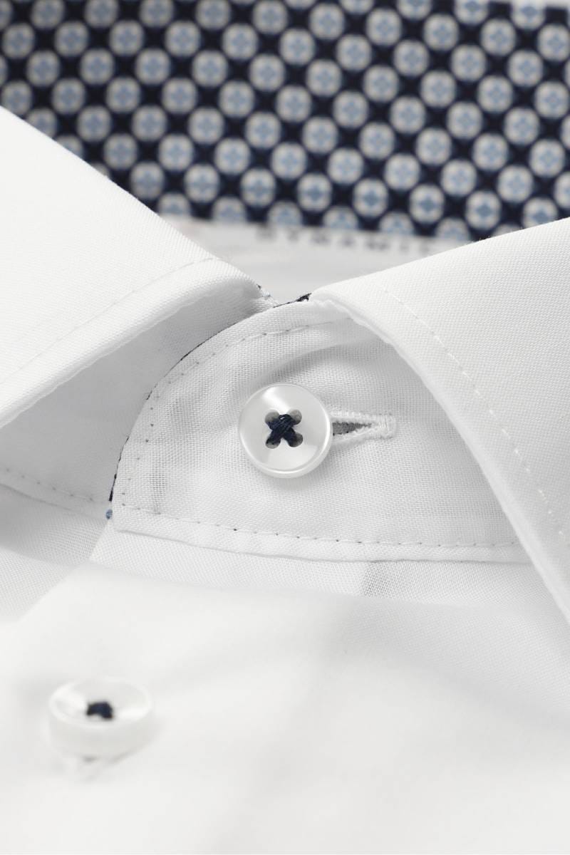 ETERNA Slim Fit Dynamic Cotton Hemd weiss, Einfarbig (extra langer Arm)
