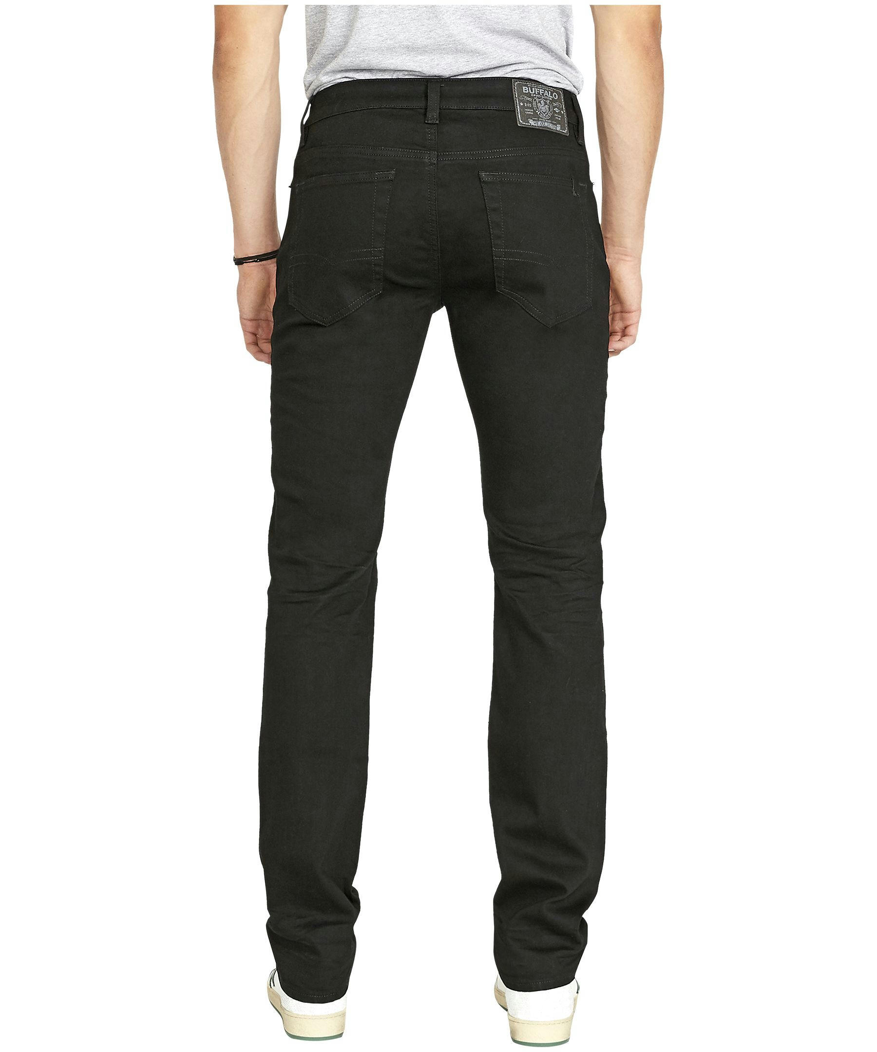Buffalo Men's Six Stretch Mid Rise Straight Jeans - Black
