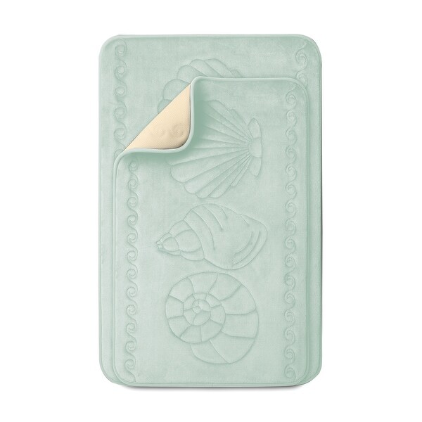 Swift Home Embossed Pattern Soft Non-slip Memory Foam Bath Rug - 17" X 24" and 20" X 32"