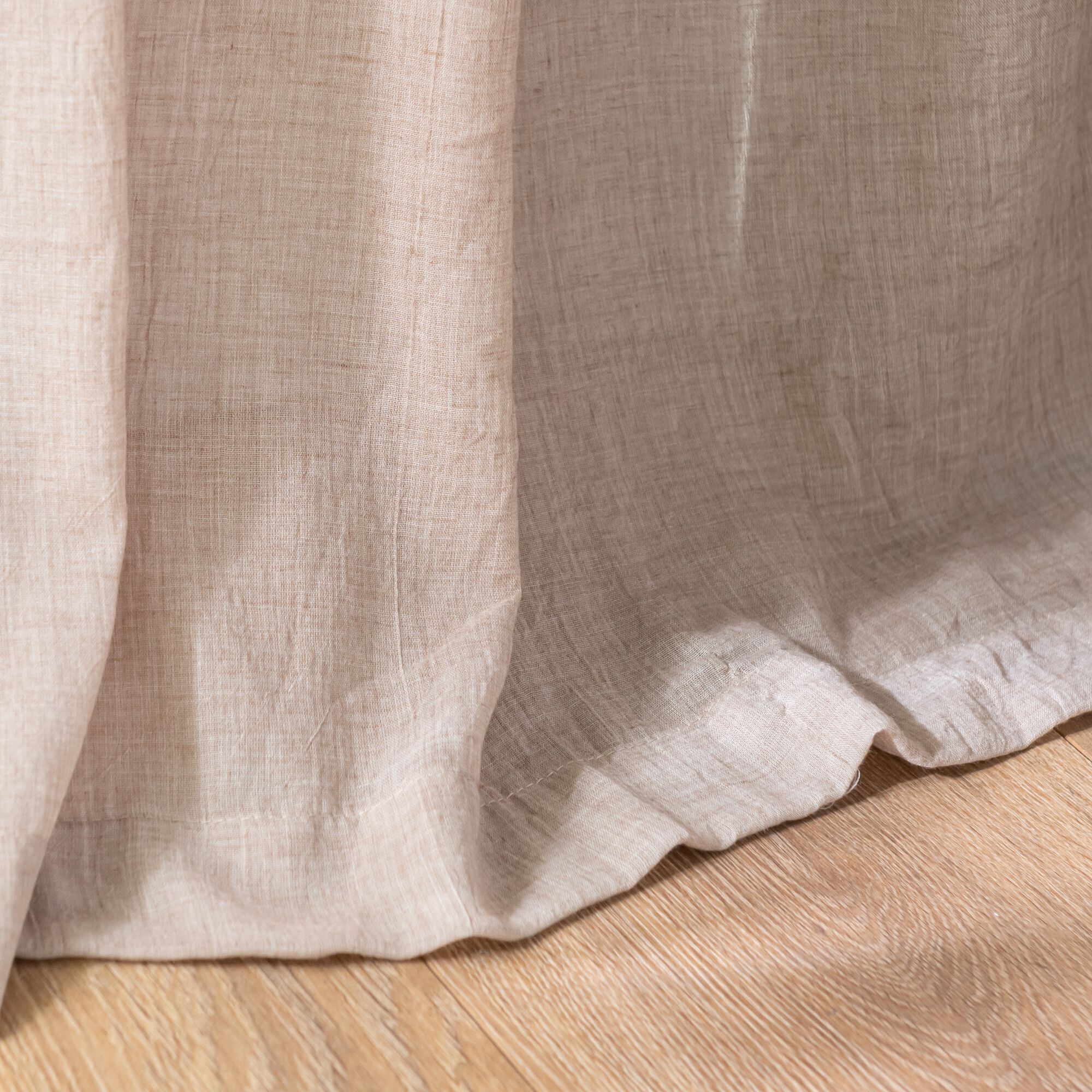 ALBY - Voilage à nouettes en polyester et coton 130x250cm - beige alpilles