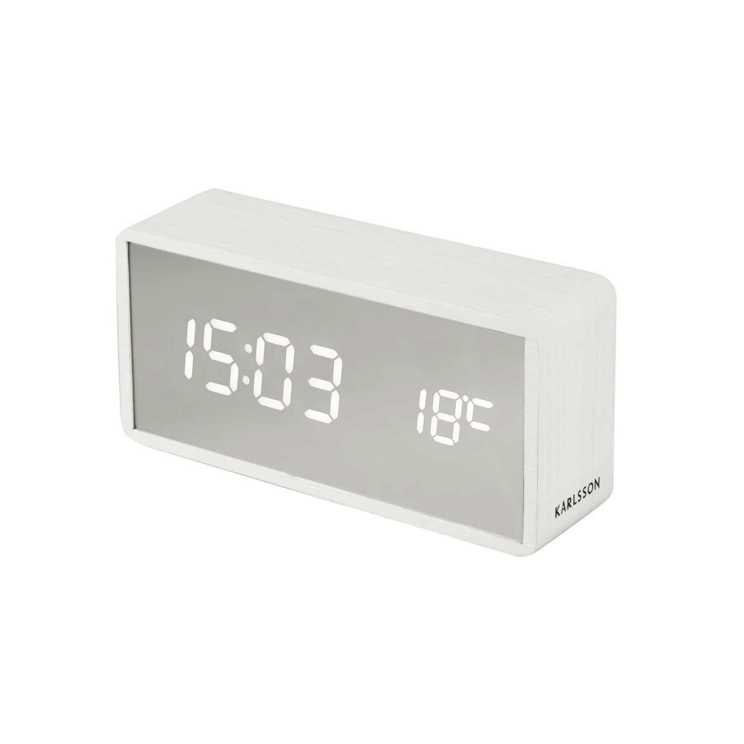 SILVER - Réveil mirror led blanc