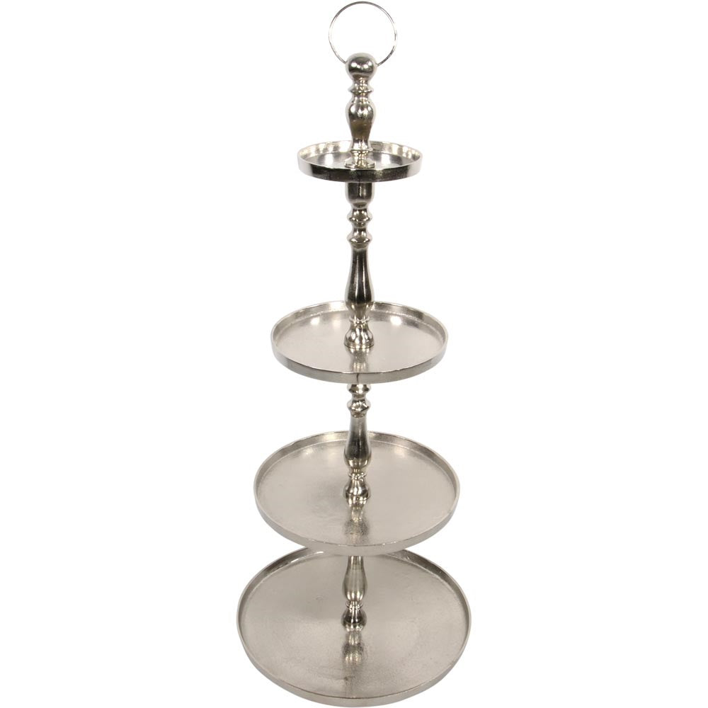 Lesli Living etagère Brush - zilver - Ø50x120cm