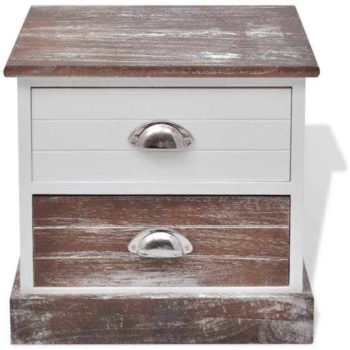 NNEVL Bedside Cabinets 2 pcs Brown and White