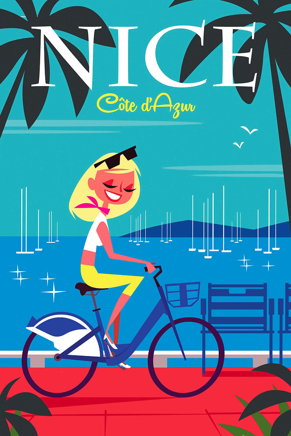 - Tableau la baie des anges imprimé sur toile 30x45cm