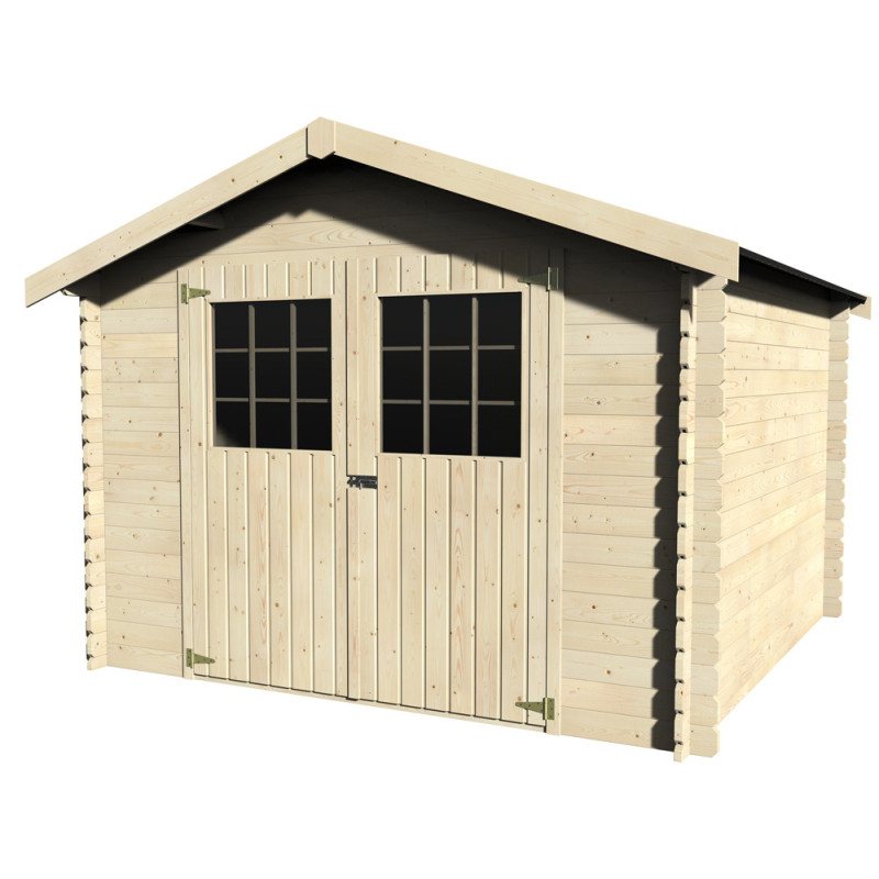 Abri de jardin en bois Flodovrak 28 mm 3,17 x 3,13 m DÉCOR ET JARDIN