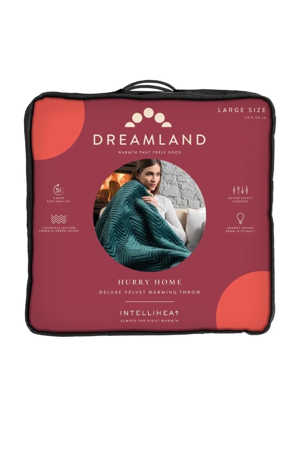 Dreamland Hurry Home' Deluxe Velvet Warming Emerald Green Throw