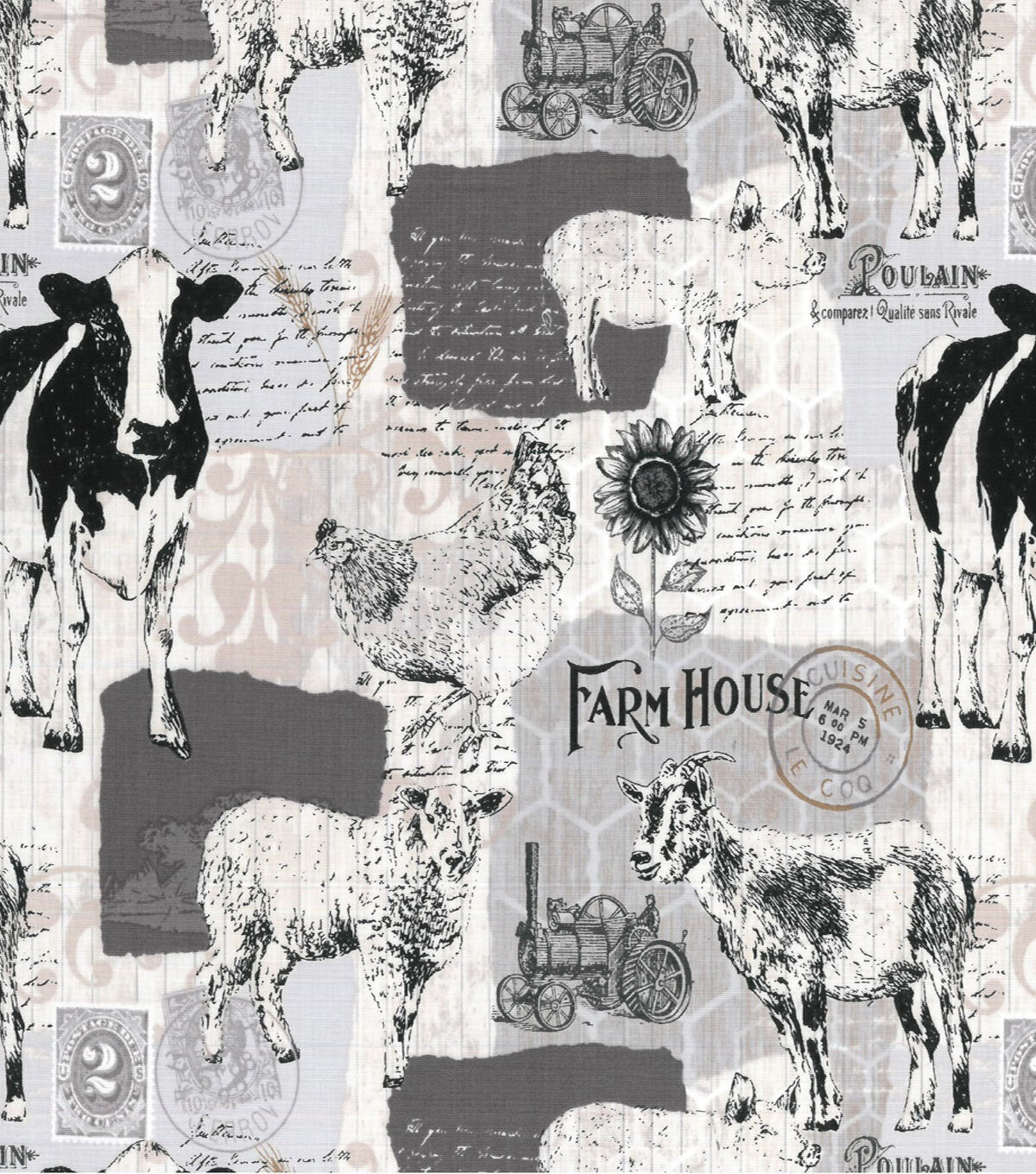 Novelty Cotton Fabric Farmhouse Patch