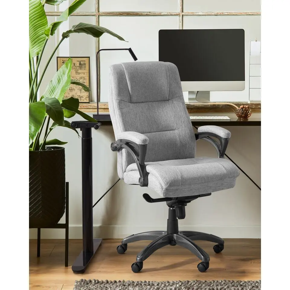 MAGNUS - Bureaustoel - Grijs - Linnen