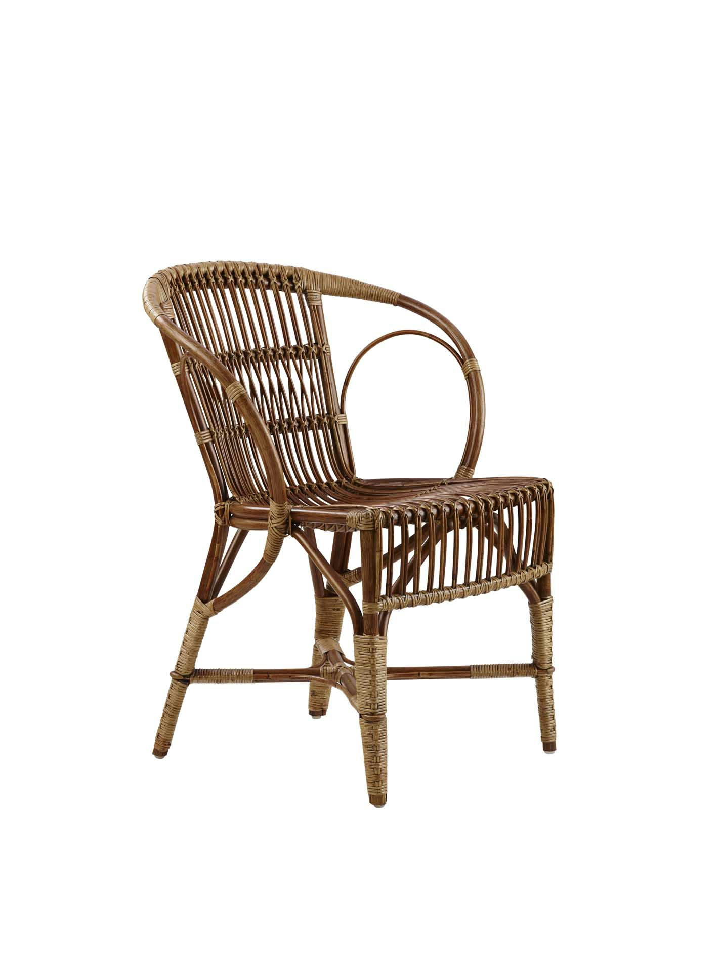 ROBERT W. - Chaise repas en rotin antique