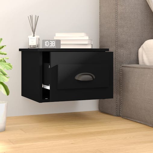 NNEVL Wall-mounted Bedside Cabinets 2 pcs Black 41.5x36x28cm