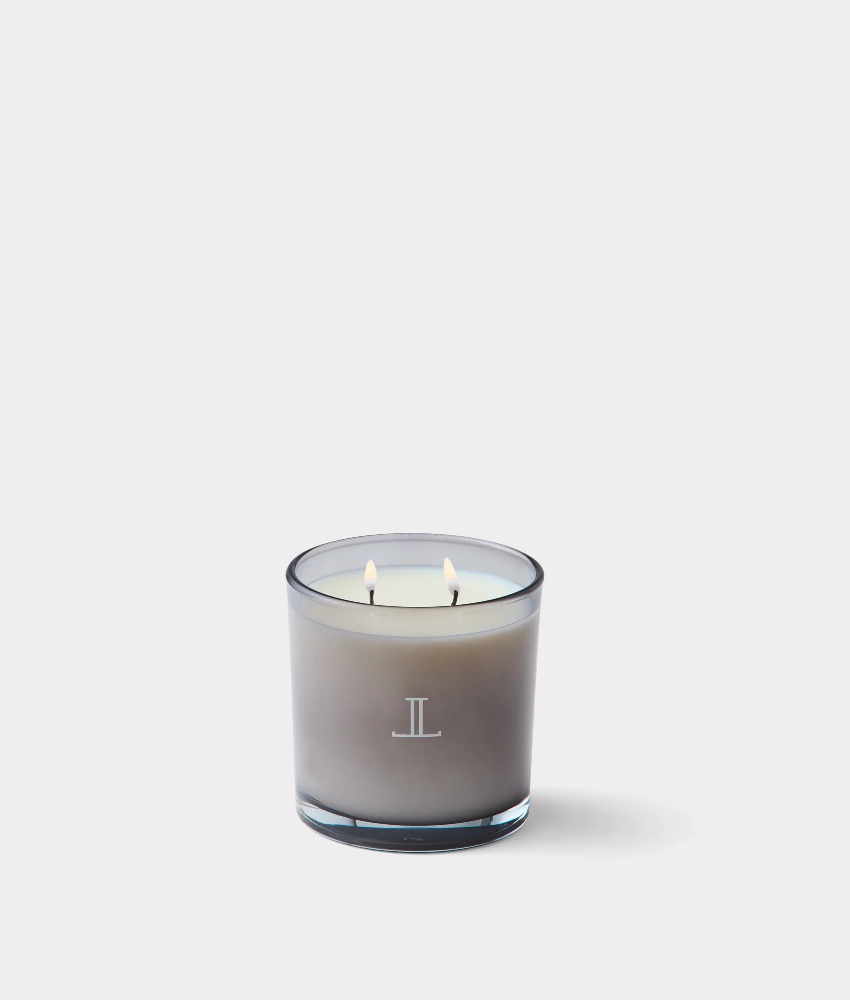 Double Wick Cypress Scented Candle - White