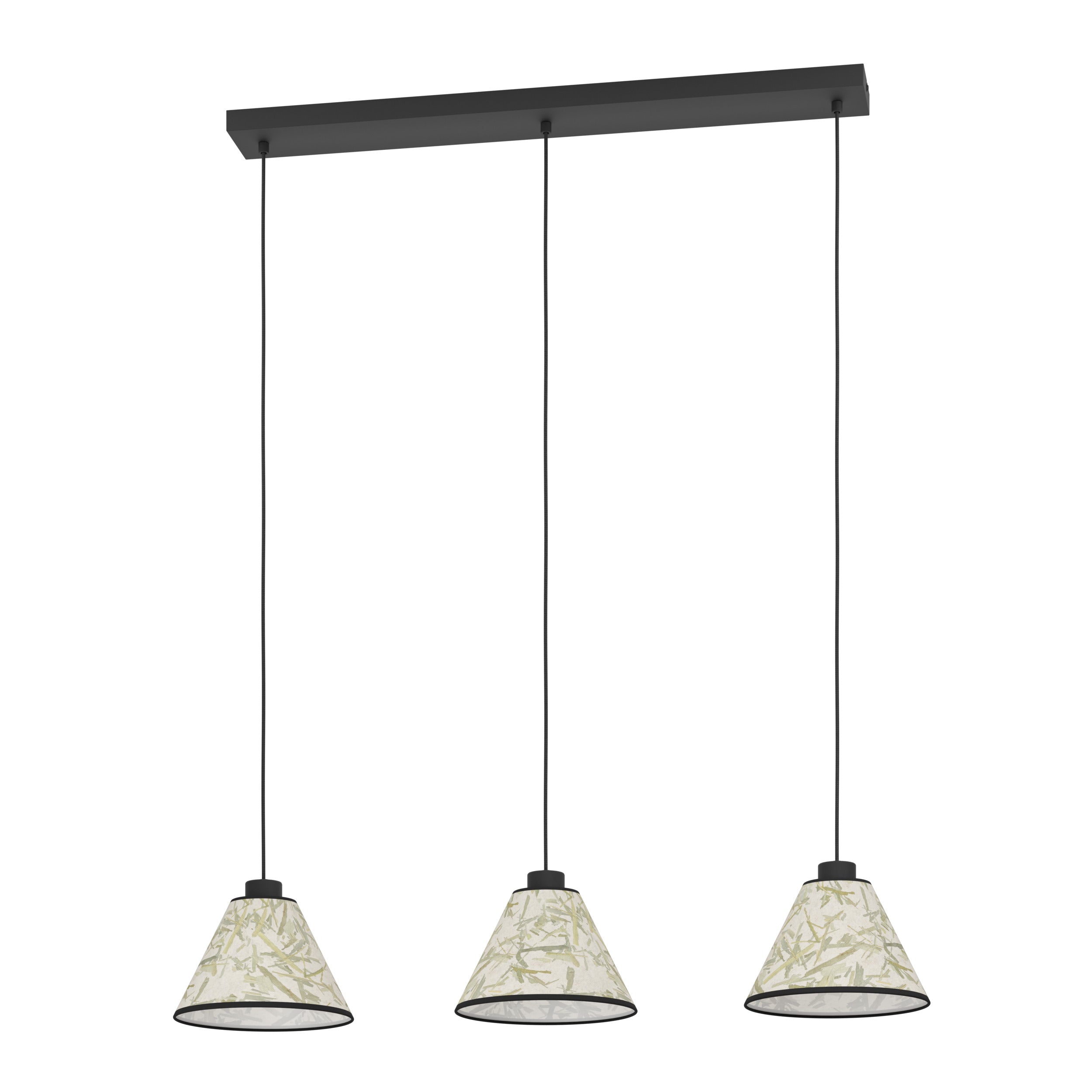 EGLO hanglamp Oxpark - e27 - 92 cm - zwart/wit/groen - bamboe