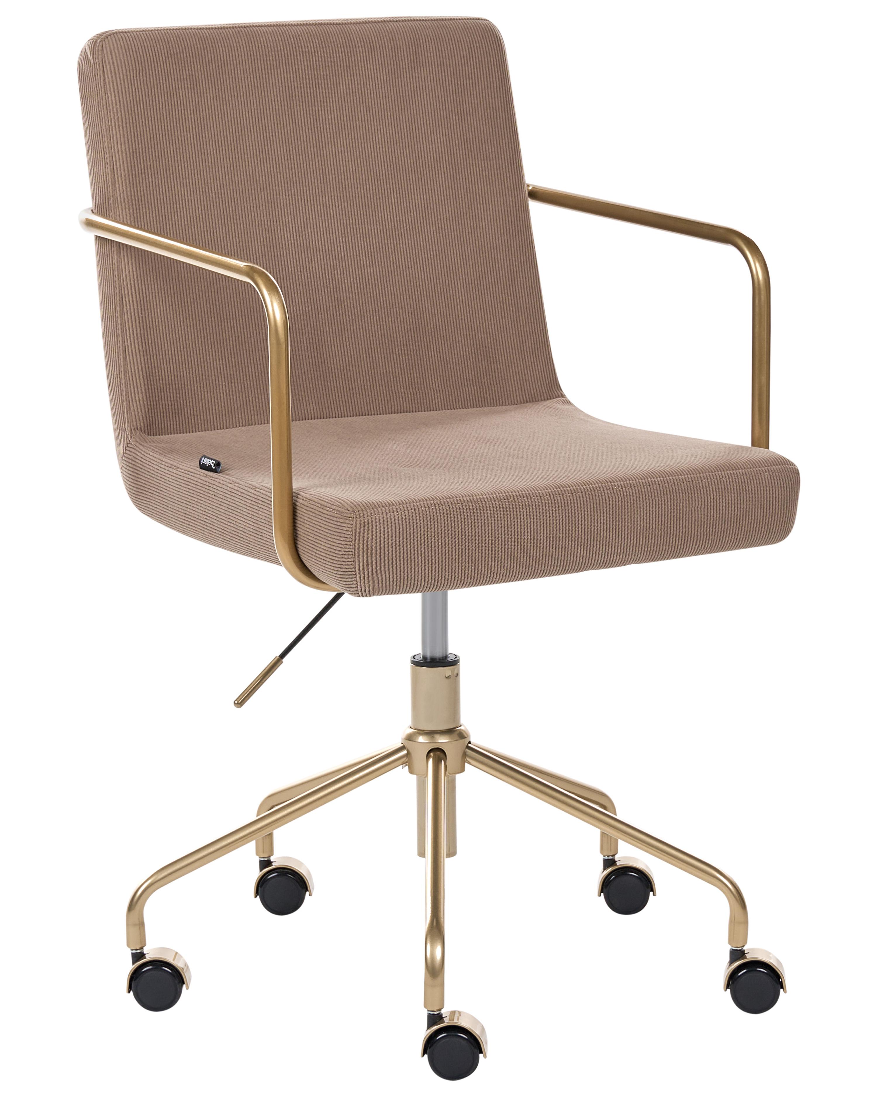 Office Chair TRINITY Corduroy Light Brown