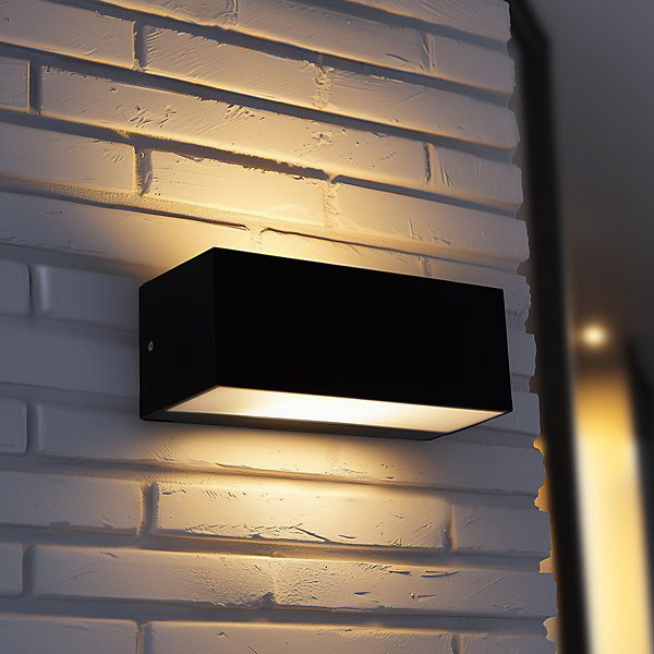 Applique murale intelligente moderne noire IP65 avec Wifi A60 - Houks