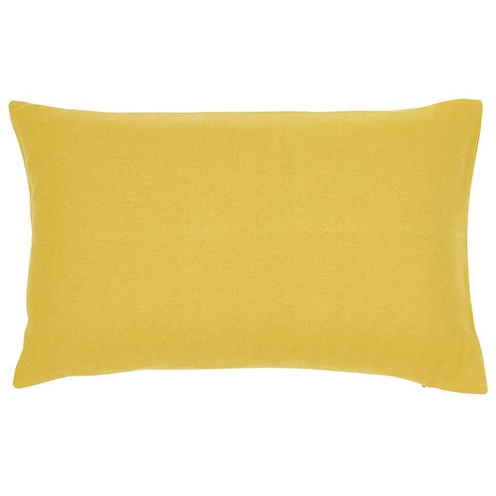 Housse de coussin rectangle moutarde uni