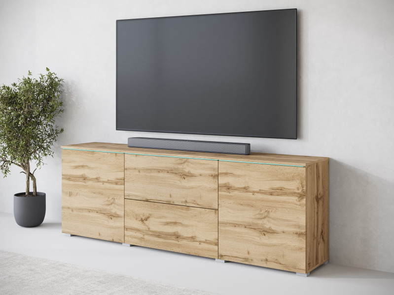 Komoda VEVE 180 cm , w kolorze dąb wotan