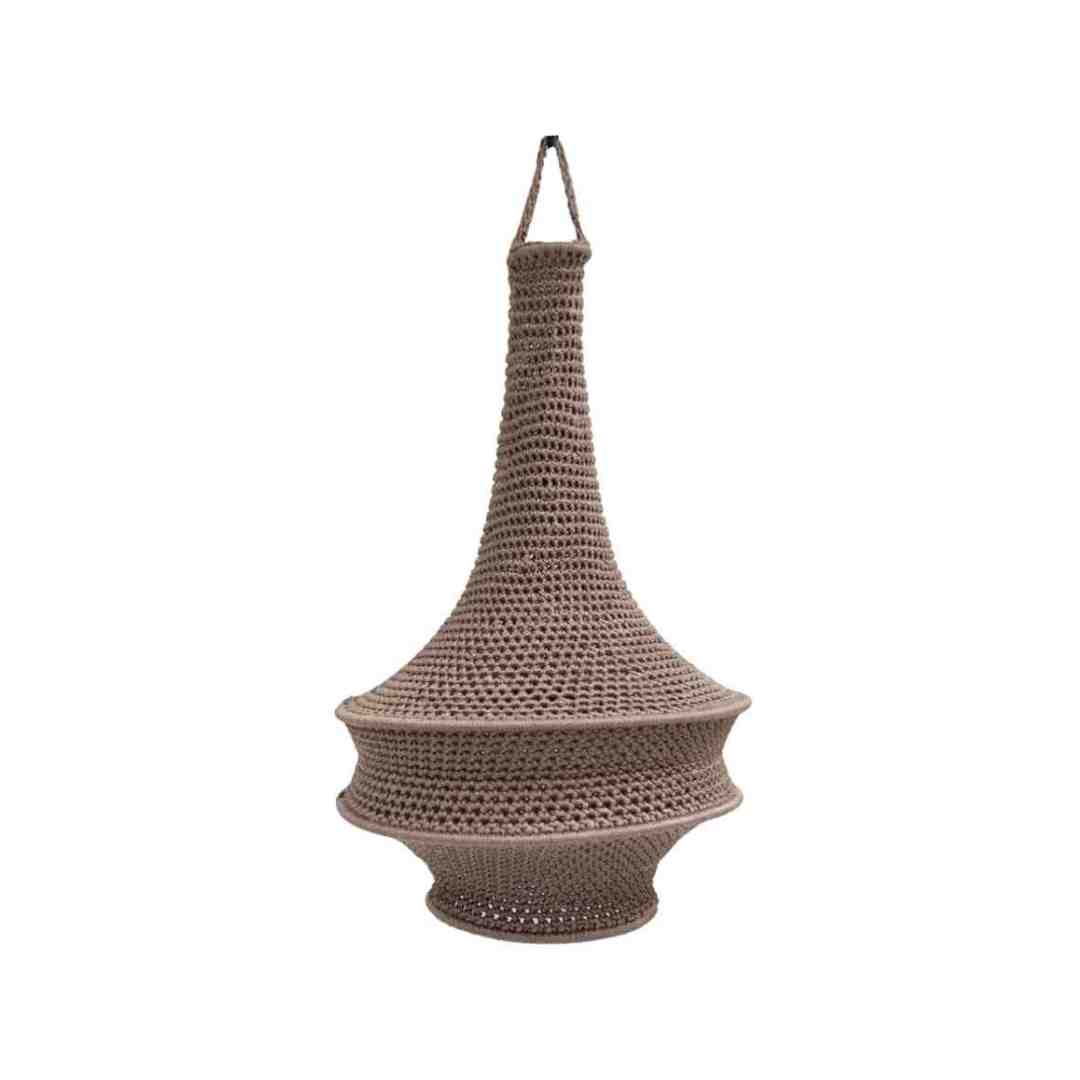 NOA MAY Hanglamp Zara - taupe - viscose - Ø 30 cm / H 47 cm - fishnet design