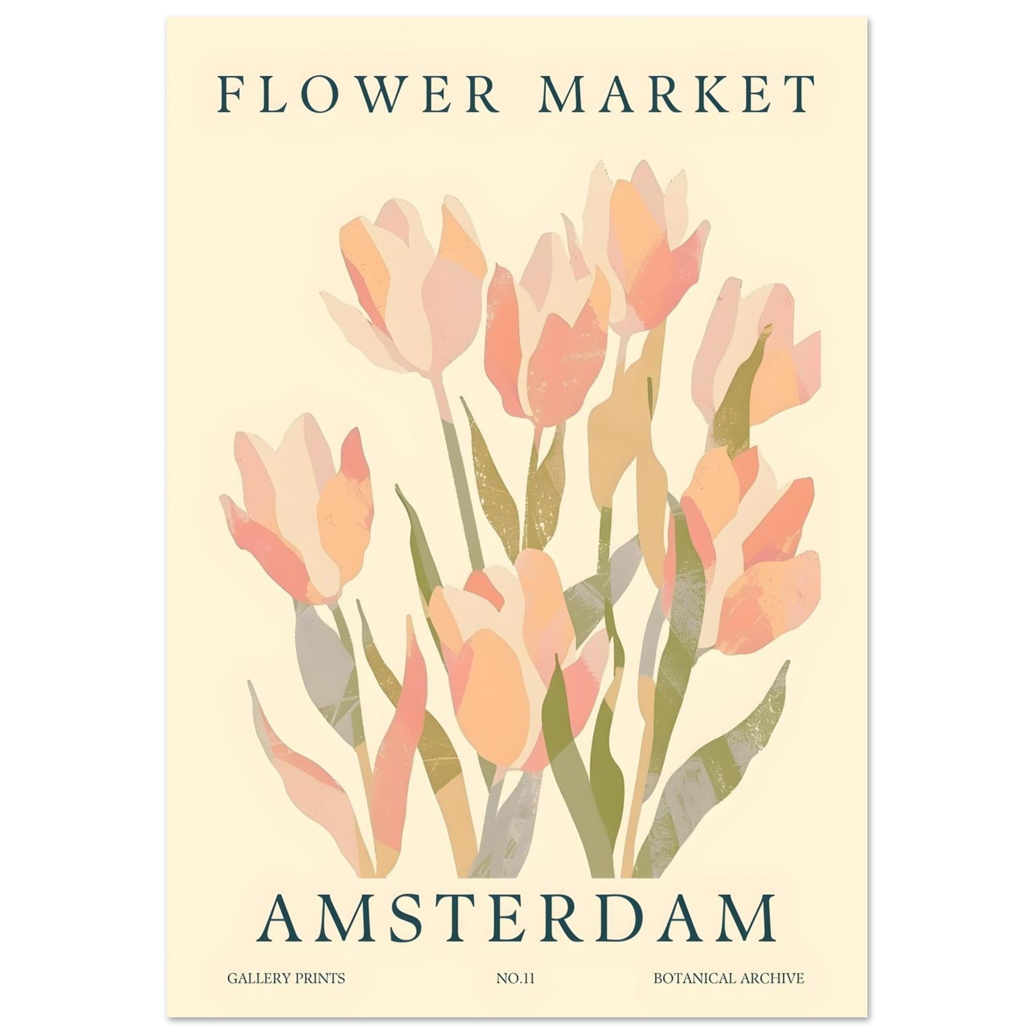 Artfulprints Poster Flower market - Amsterdam III  - 70x100 cm - Roze
