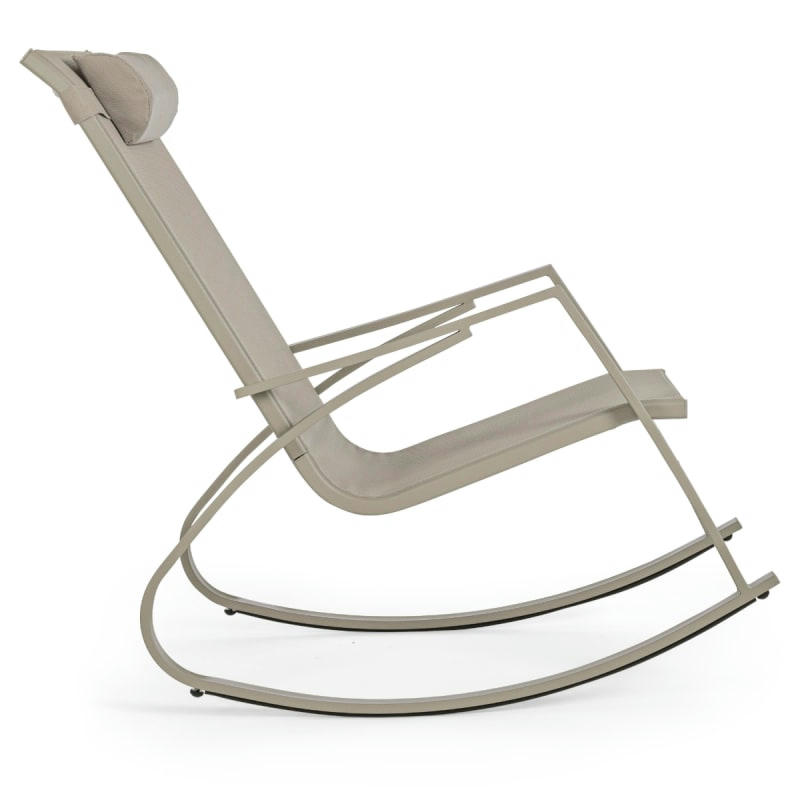 DEMIS - Rocking chair d'extérieur en acier beige