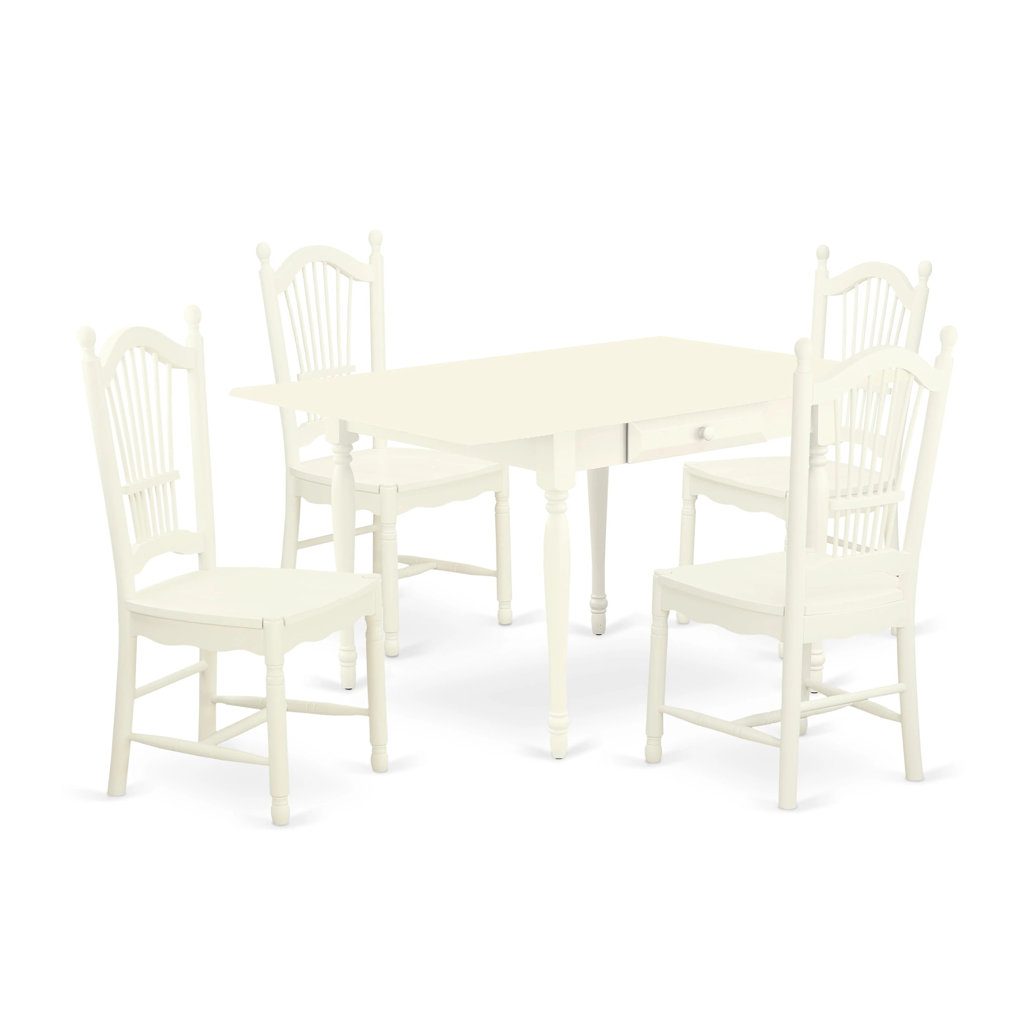 East West Furniture Kitchen Table Set Includes a Rectangle Dining Room Table with Dropleaf and Dining Chairs (Pieces Options)