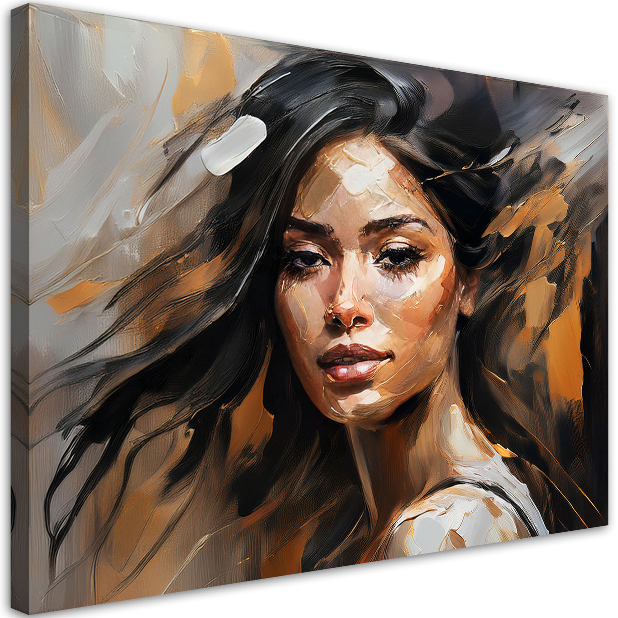 Feeby Obraz na płótnie, Kobieta Glamour Brązowy 60x40