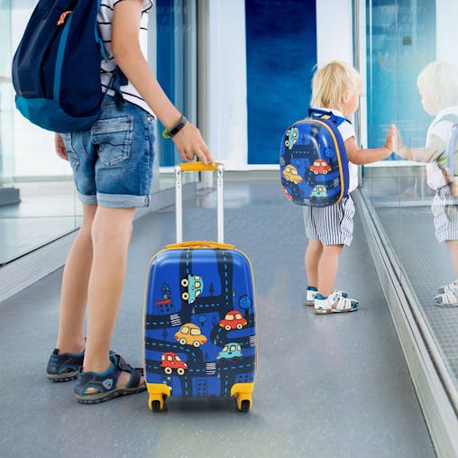 NNECW 2 Pieces Kids Luggage Set with Wheels for Children