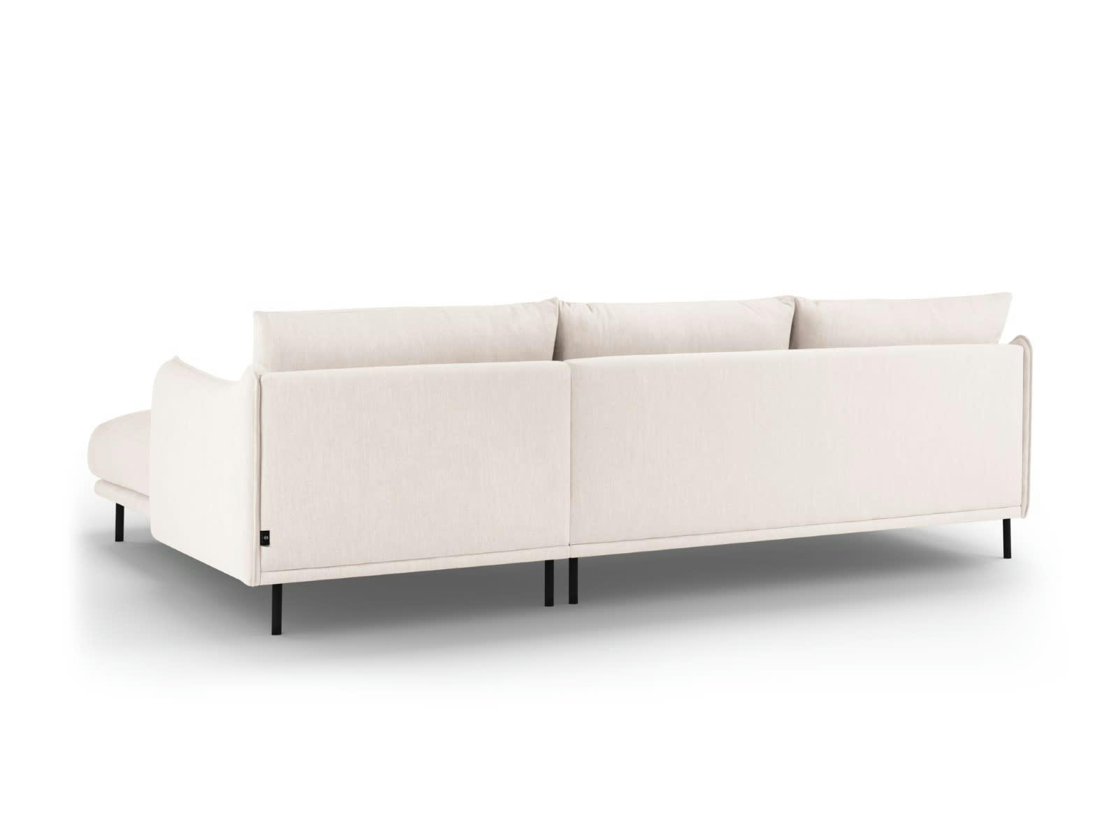 PARIS - Canapé D'Angle Droit 5 places en Tissu Structurel Beige Clair