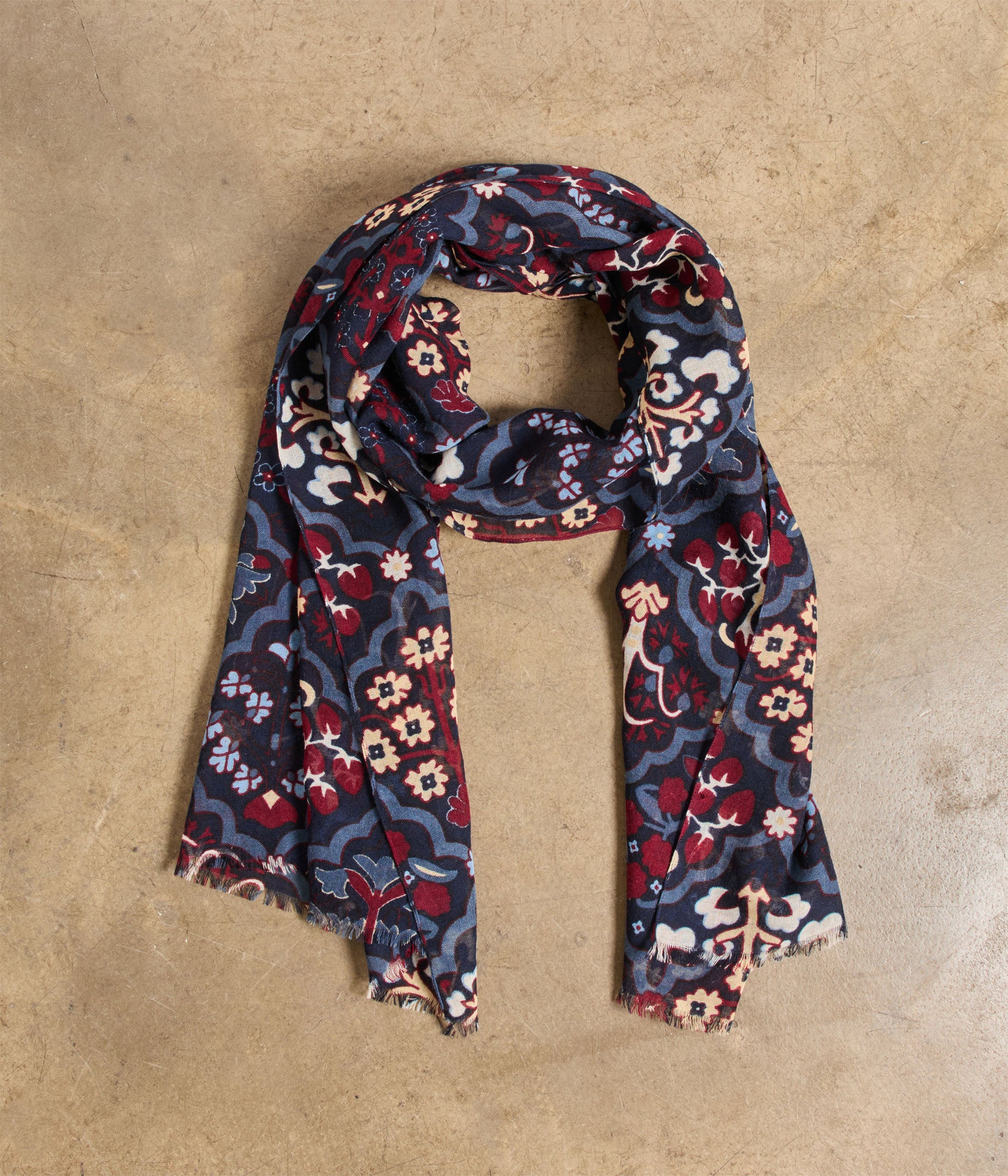 Foulard à fleurs bleu Zuma