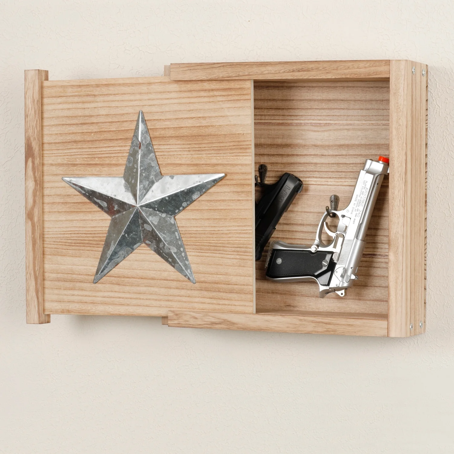 OS Home Model 51003 Solid Wood Wall Hanging Cabinet with Hidden Compartment for Keys and other Small Items