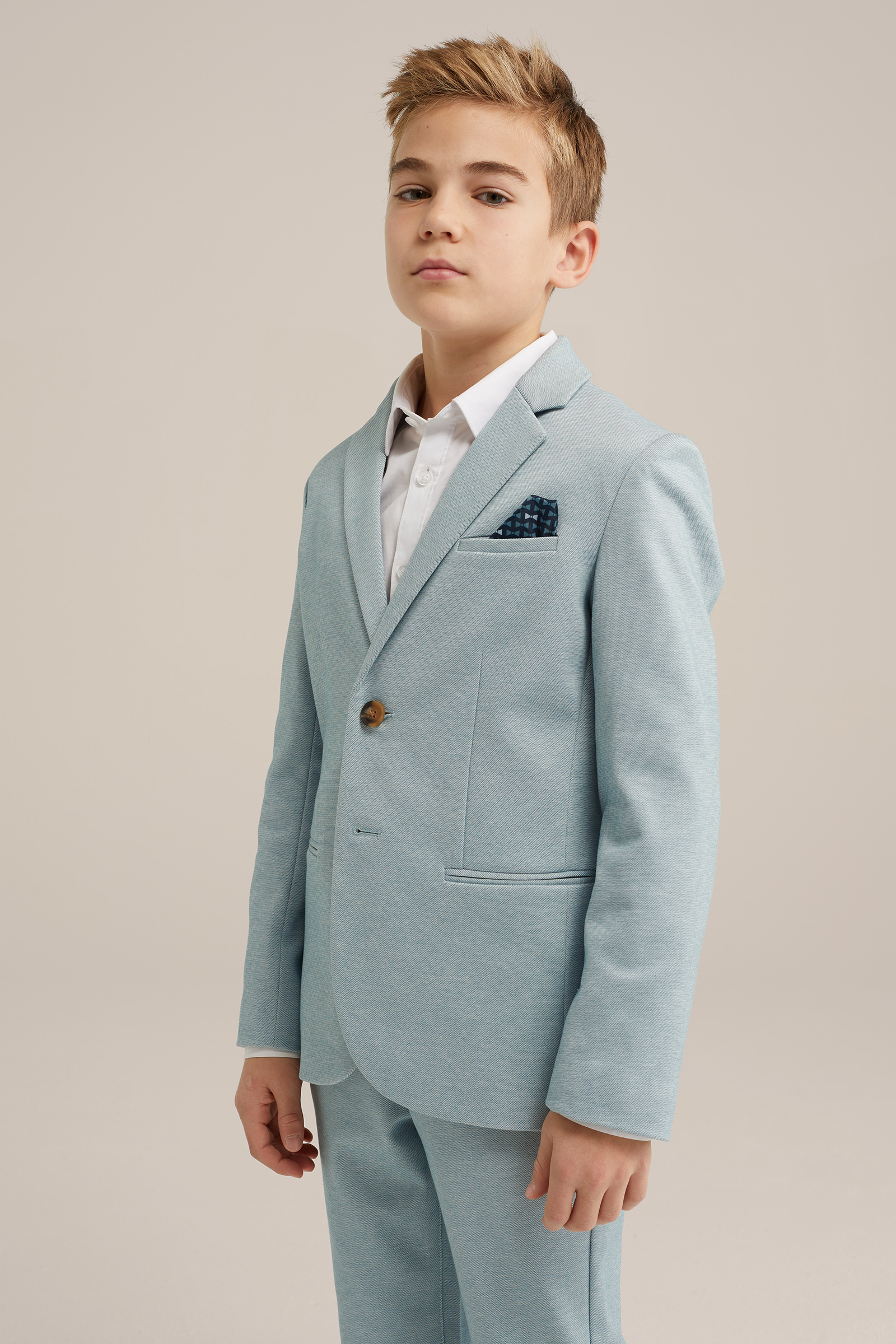 Jongens slim fit blazer met stretch