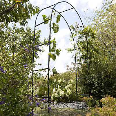 Arche double Blooma Tara en métal coloris noir L.140 x l.40 x H.240 cm
