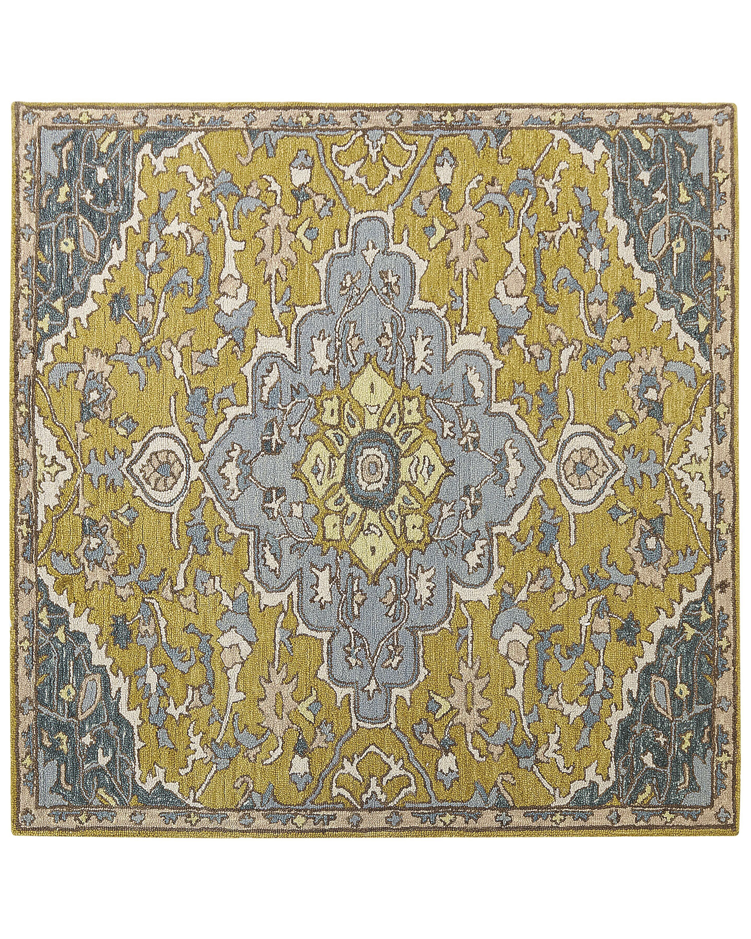 Rug MUCUR Yellow 200 x 200 cm Wool