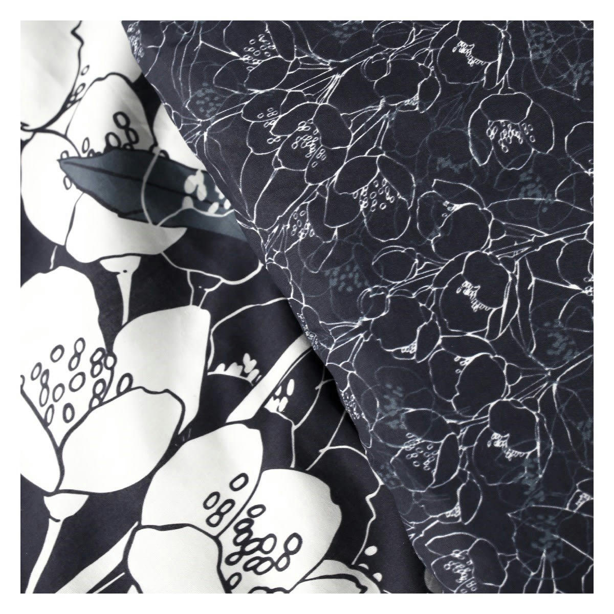 MAWIRA - Parure de lit zippée 2 personnes imprimé en Coton Bleu 240x220 cm