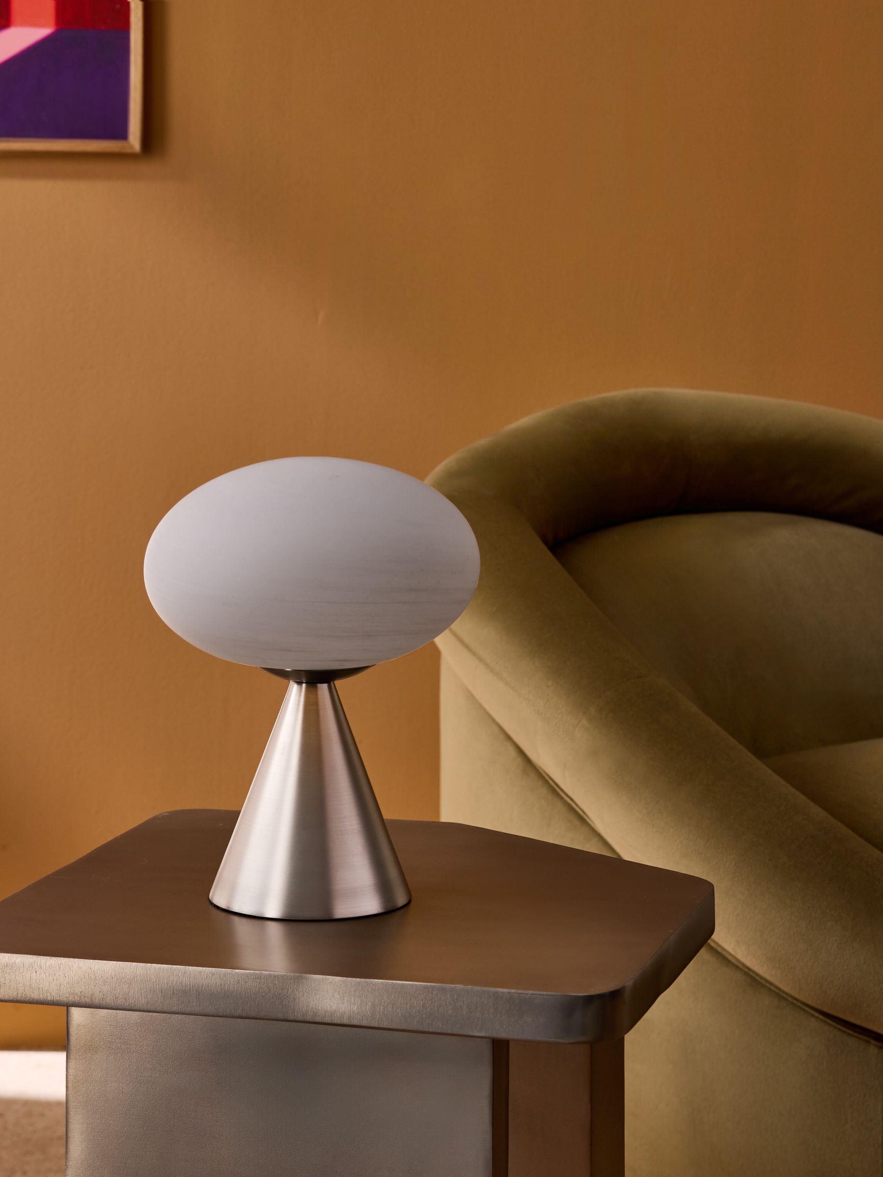 Caleb Table Lamp in Silver/Frosted